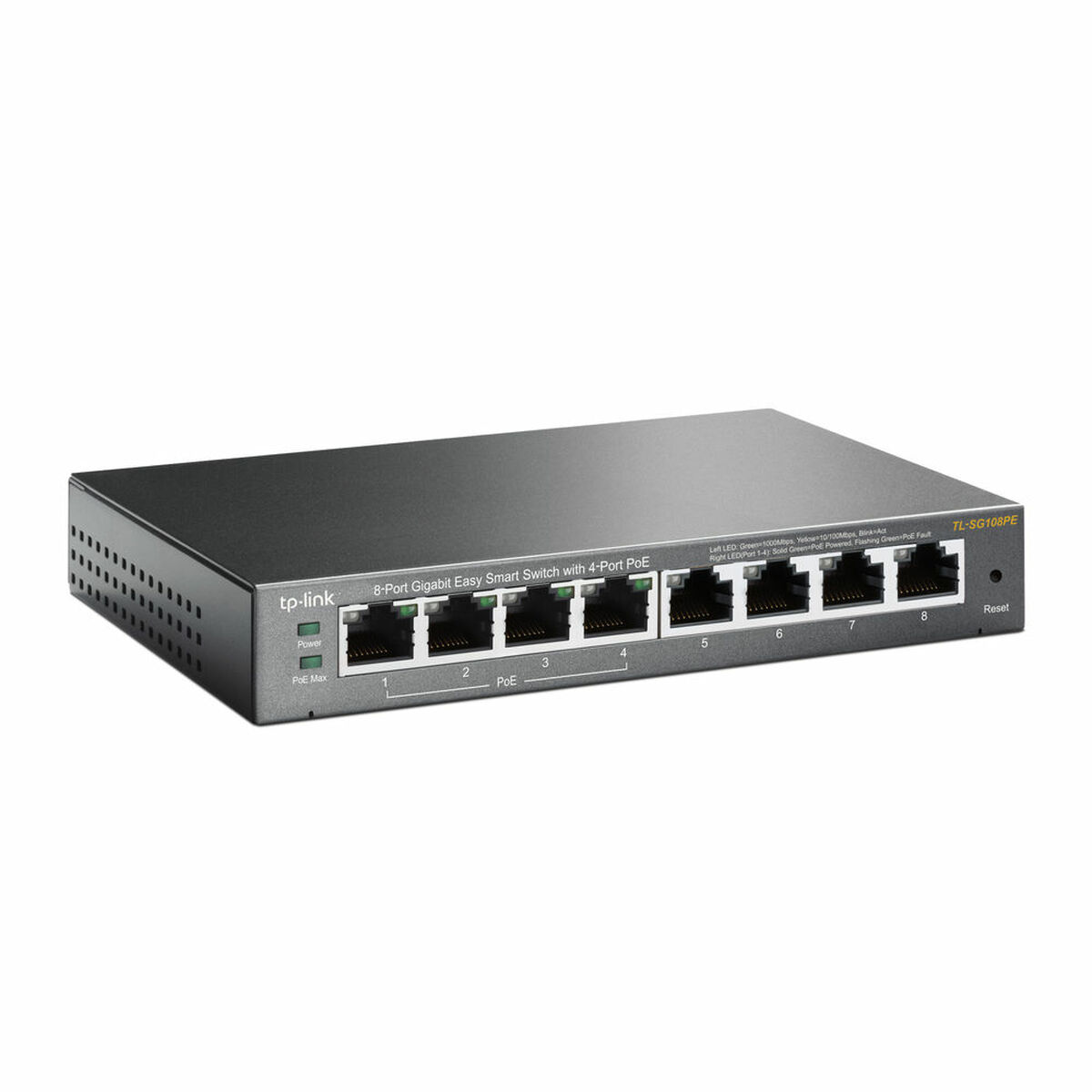 Switch til desktop TP-Link TL-SG108PE Grå